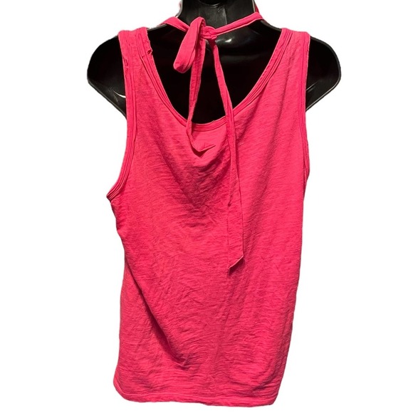 Ann Taylor Loft Hot Pink Pom Pom Sleeveless Blouse Sz L - Picture 3 of 6